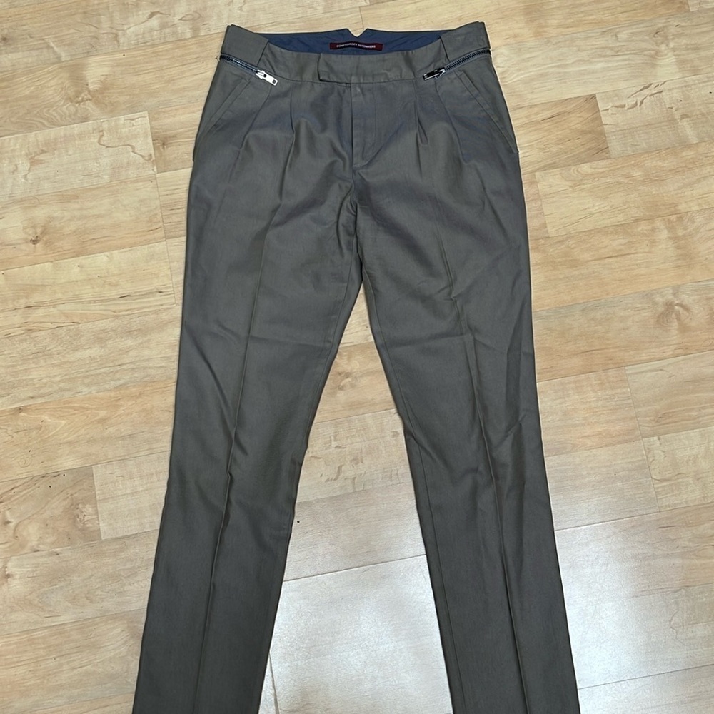 NWOT Comptoir des Cotonniers iridescent green Piano slacks, size EU 36